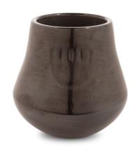 Blackware Pottery Jar, with Bear Paw Design