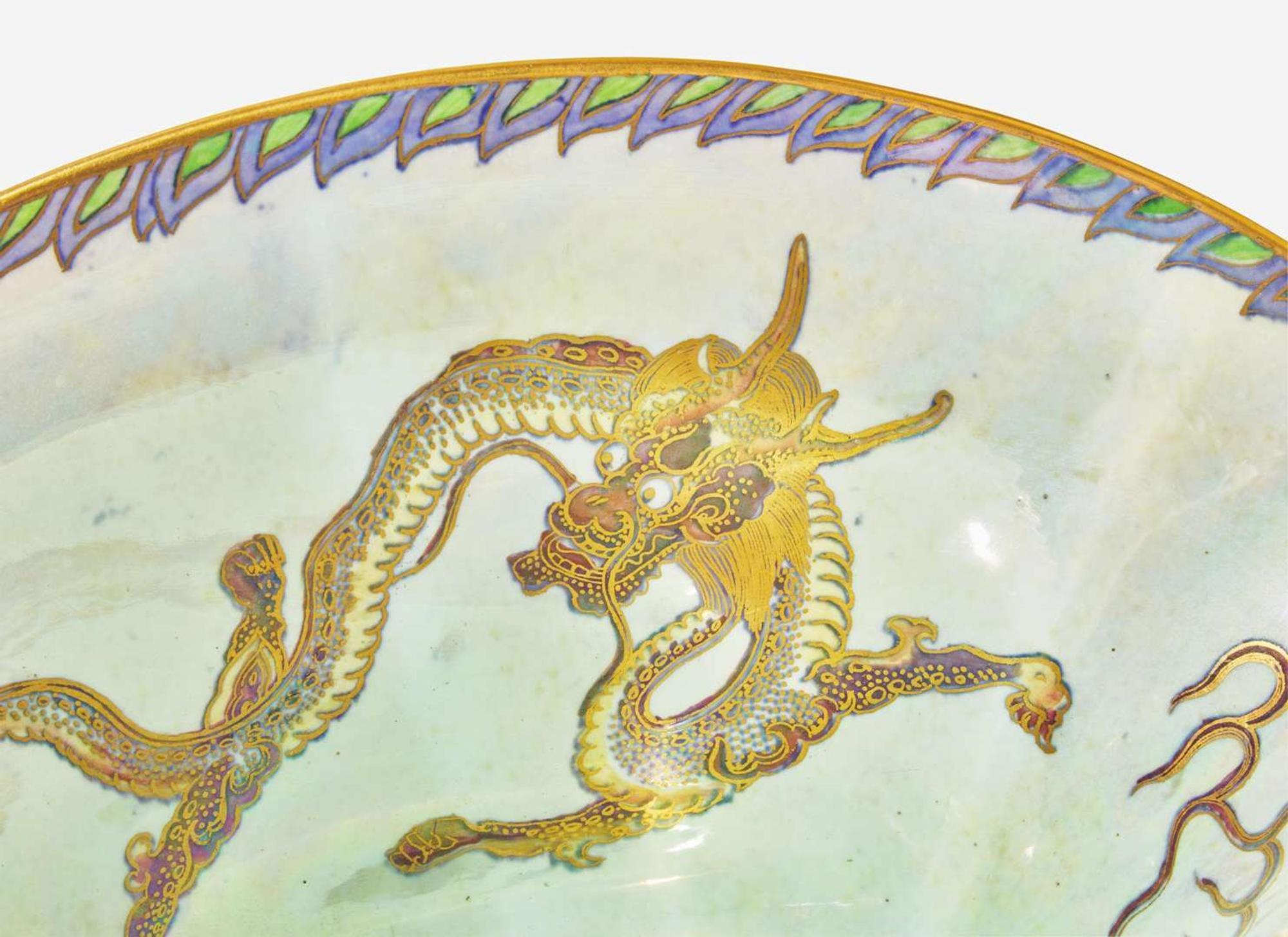 A Wedgwood Dragon Lustre Fan-Shaped Centerpiece Bowl, UK, circa 1915
