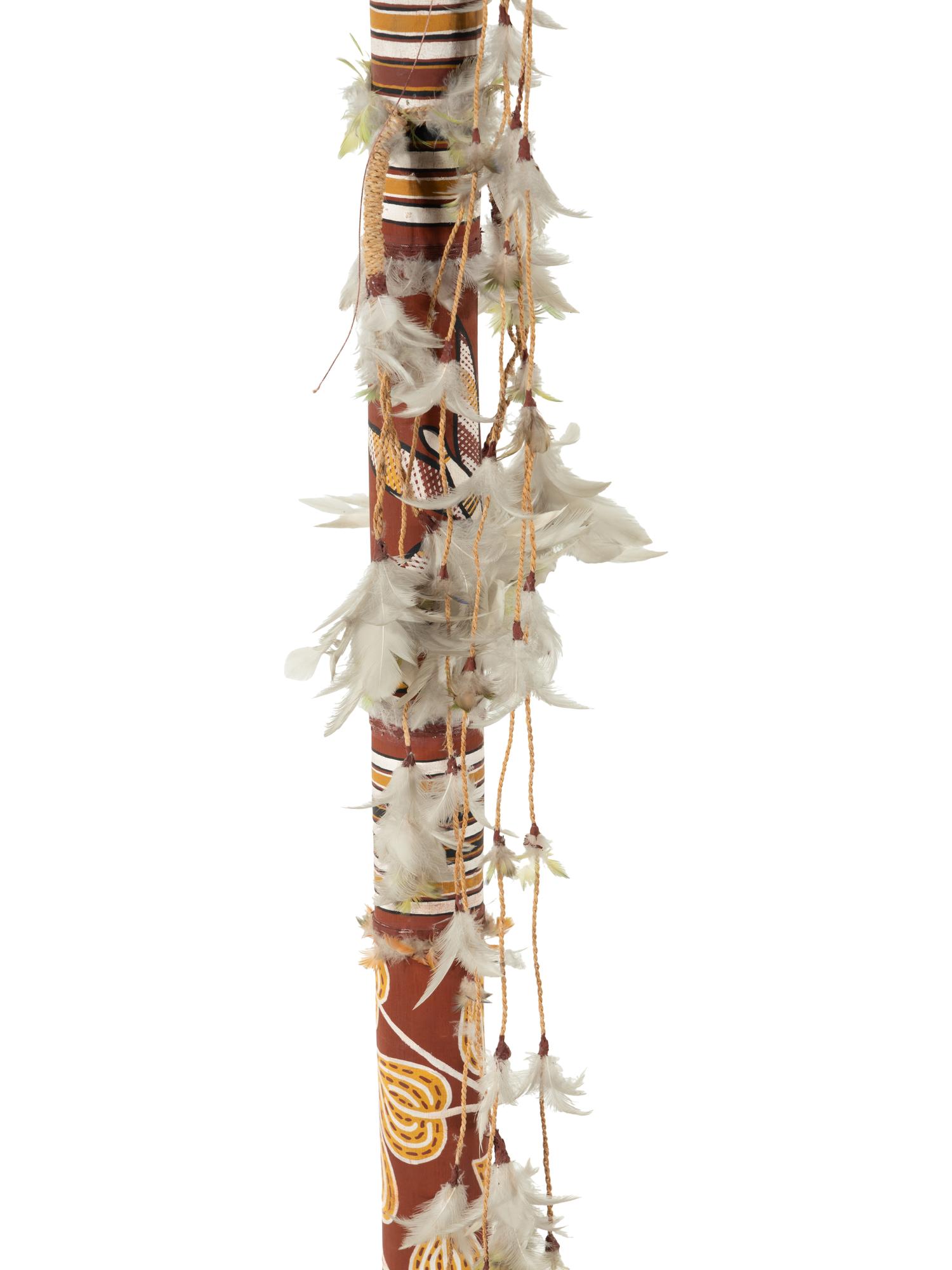 Two Carved and Painted Aboriginal Staffs