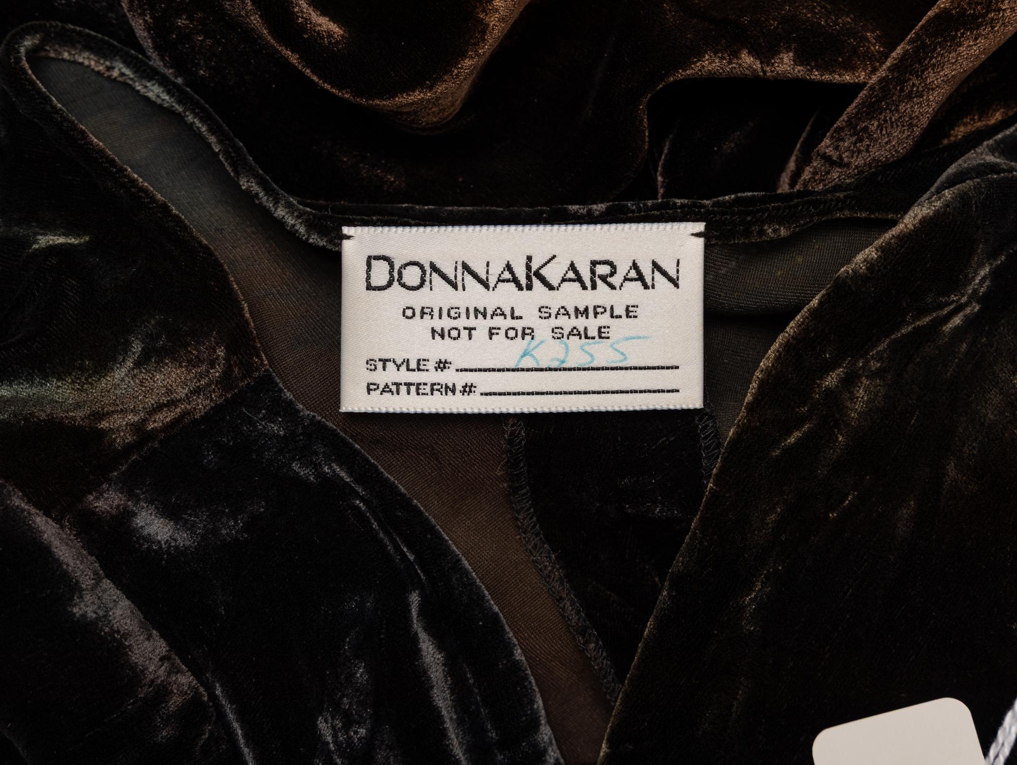 Donna Karan, Velvet Bias-Cut Wrap Dress, Original Sample