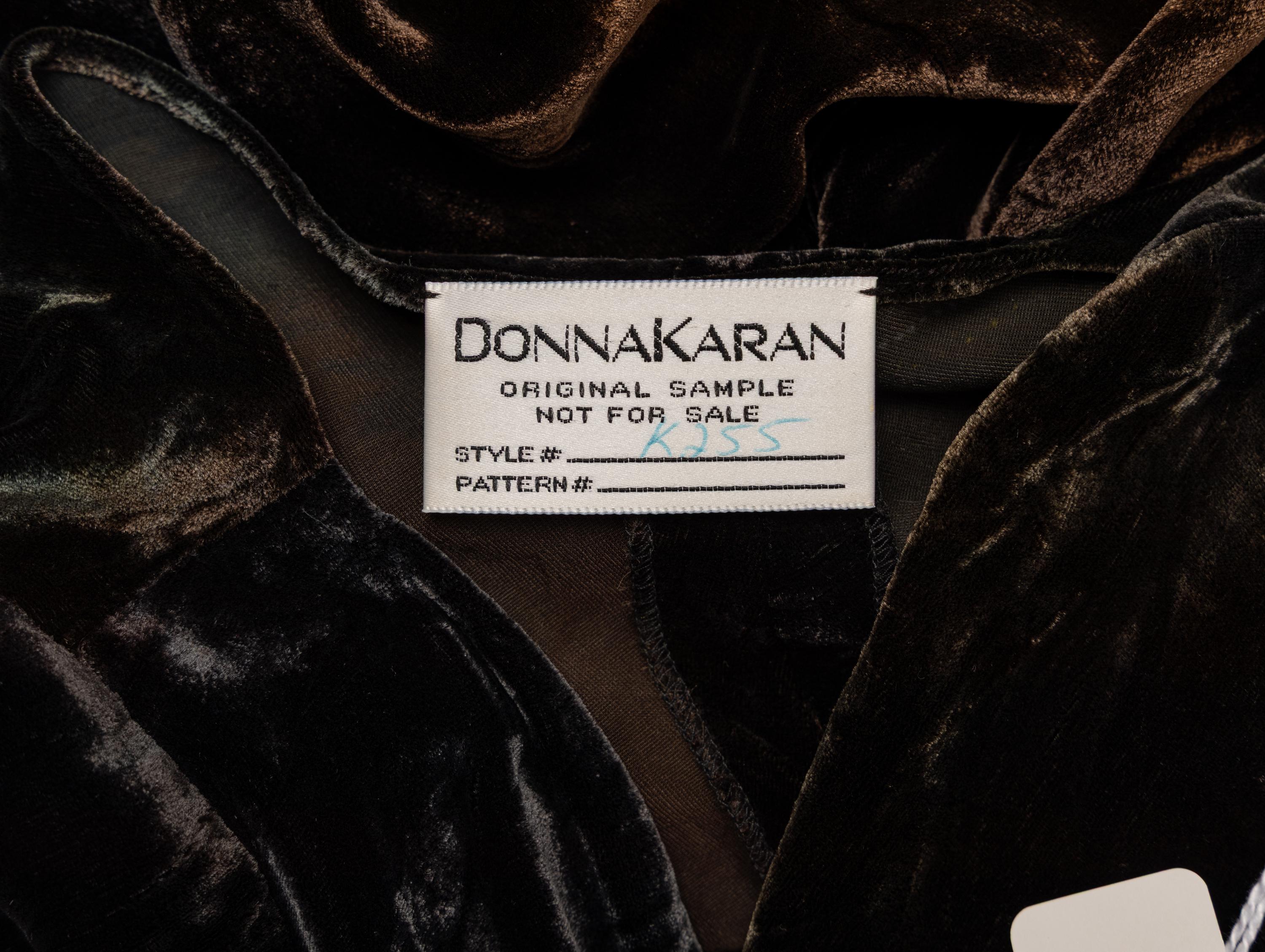 Donna Karan, Velvet Bias-Cut Wrap Dress, Original Sample