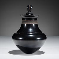 Lidded Blackware Pottery Jar