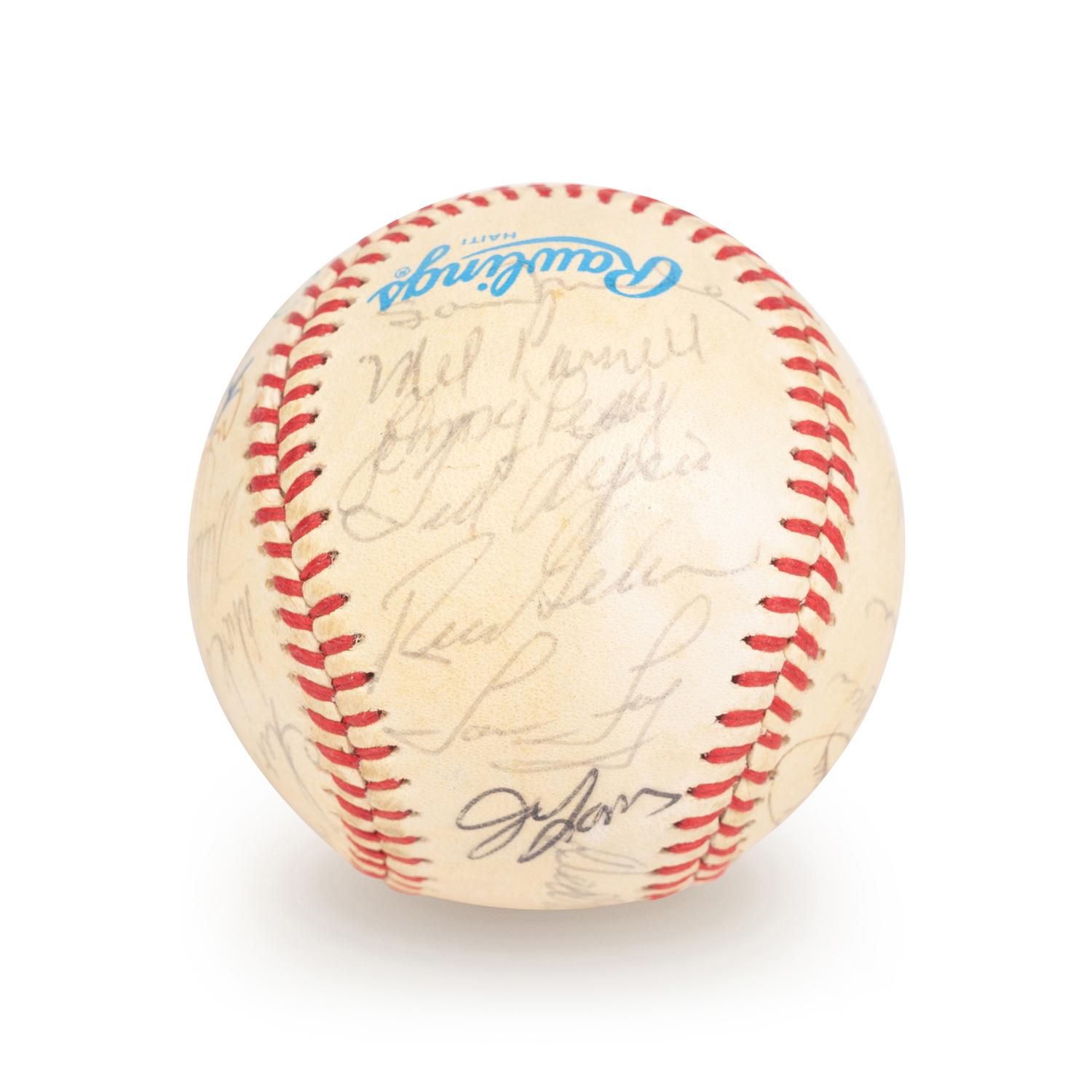 A Boston Red Sox Multi Signed Autograph Baseball With 29 Signatures Including Ted Williams (Beckett Authentication Services Letter BAS Certified),