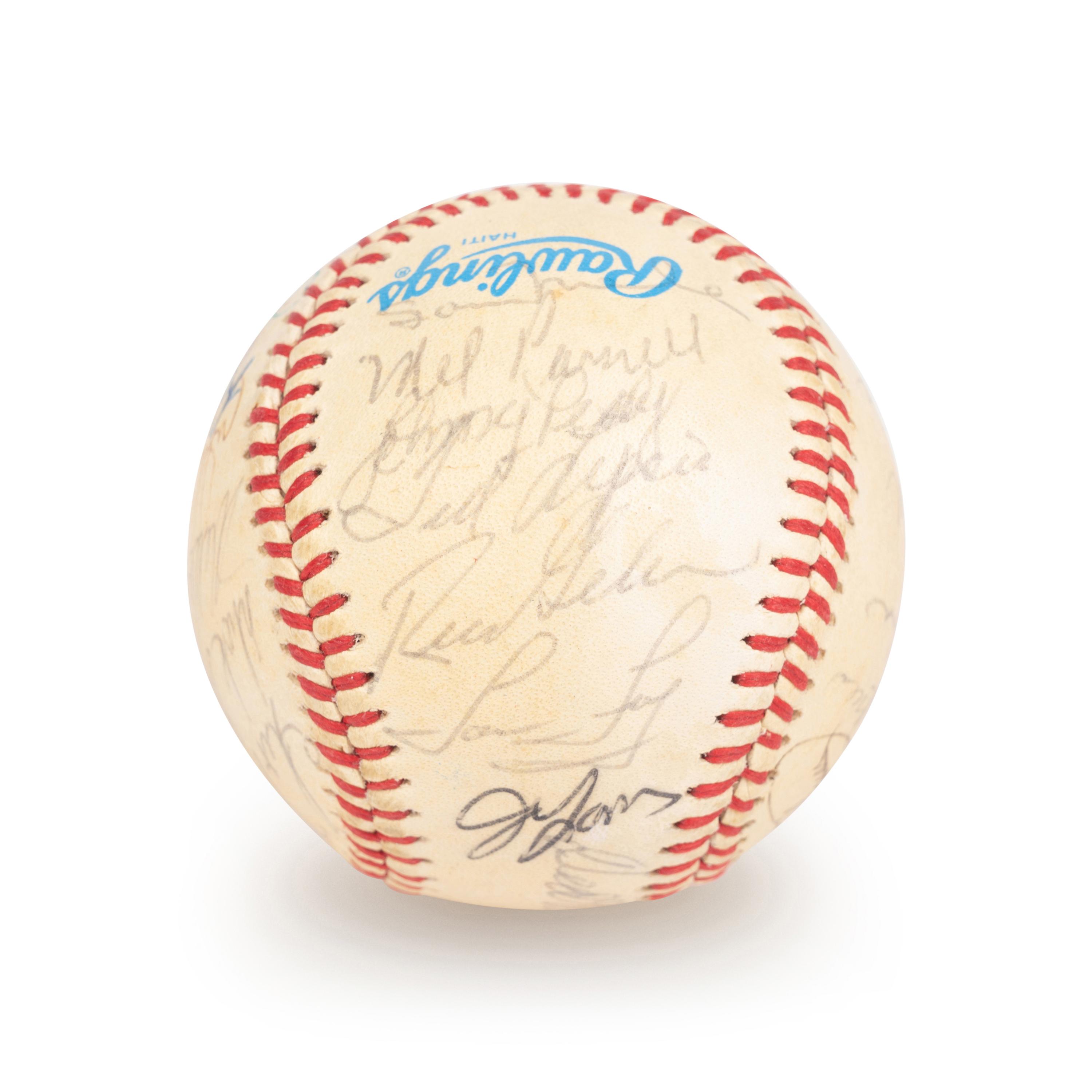 A Boston Red Sox Multi Signed Autograph Baseball With 29 Signatures Including Ted Williams (Beckett Authentication Services Letter BAS Certified),