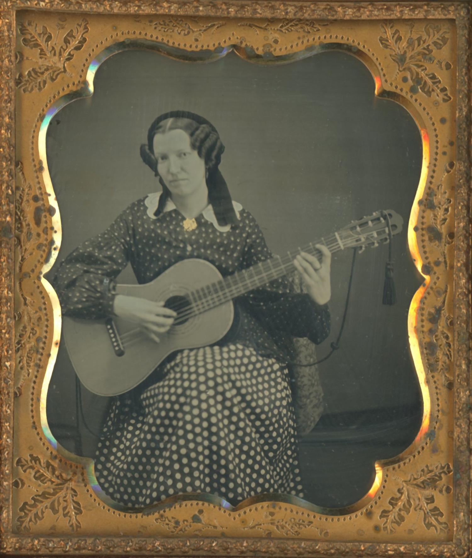 [Daguerreotype] Woman with Guitar