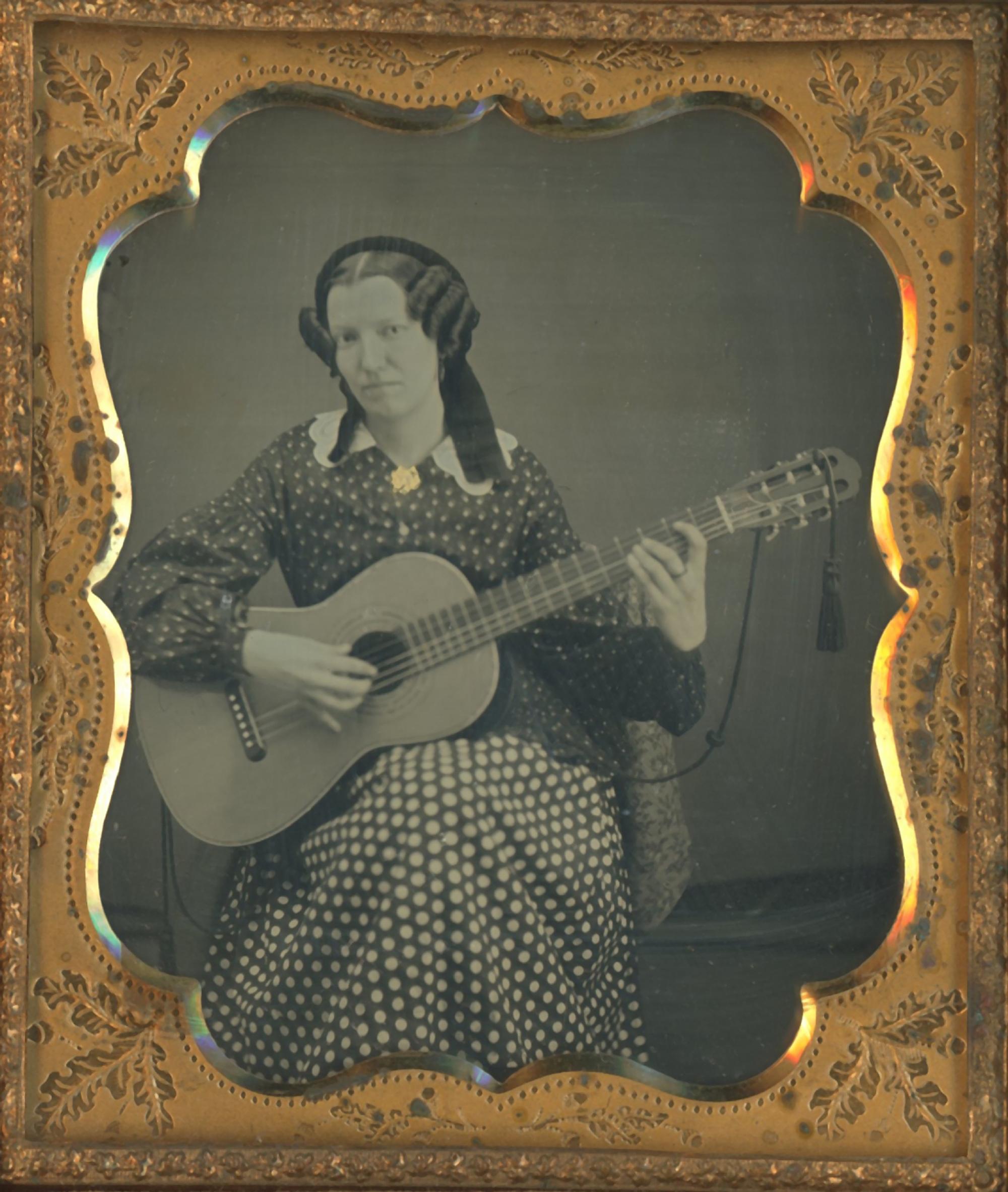 [Daguerreotype] Woman with Guitar