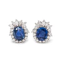SAPPHIRE AND DIAMOND EARCLIPS