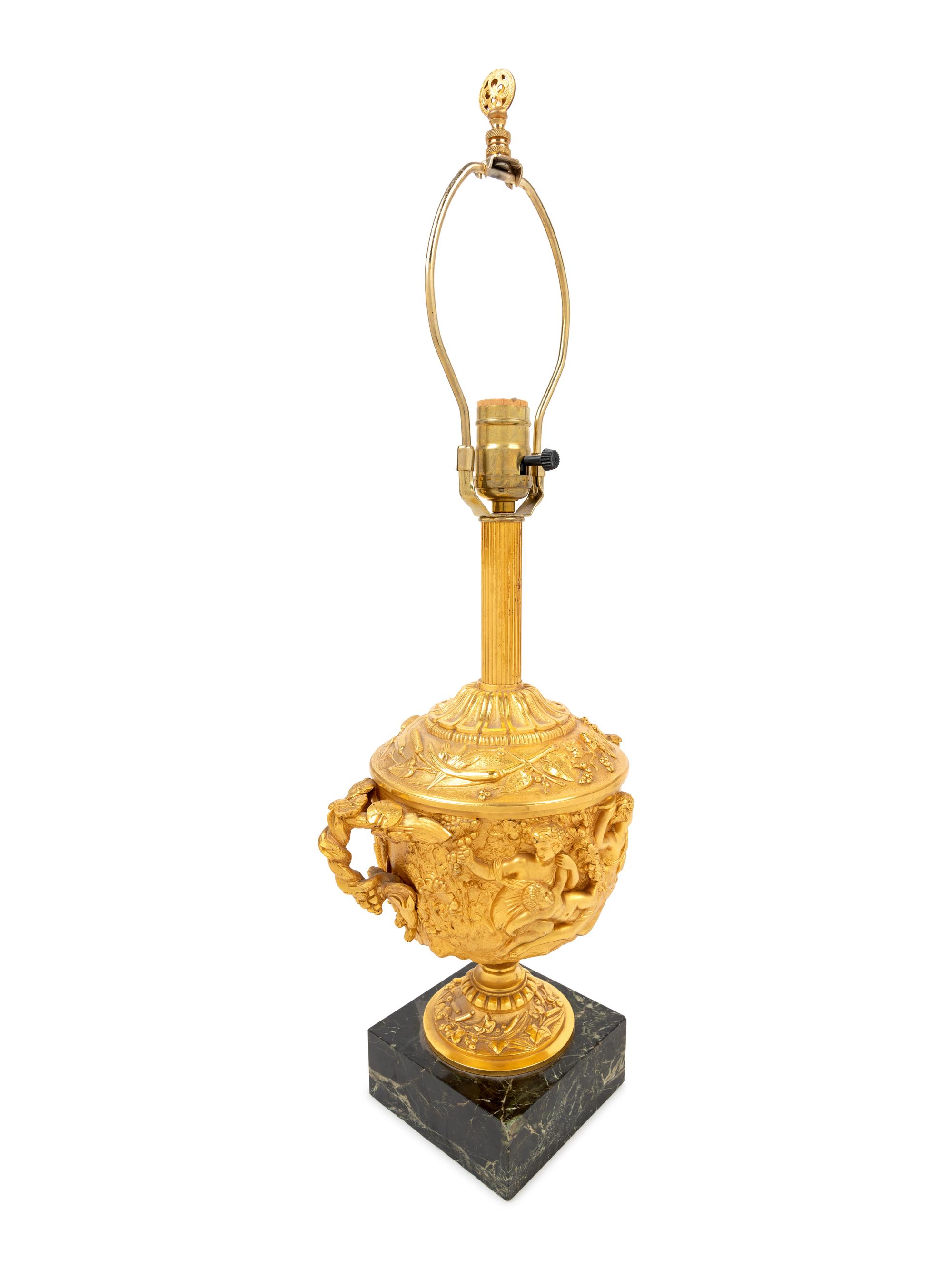 A Neoclassical Gilt Bronze Covered Urn