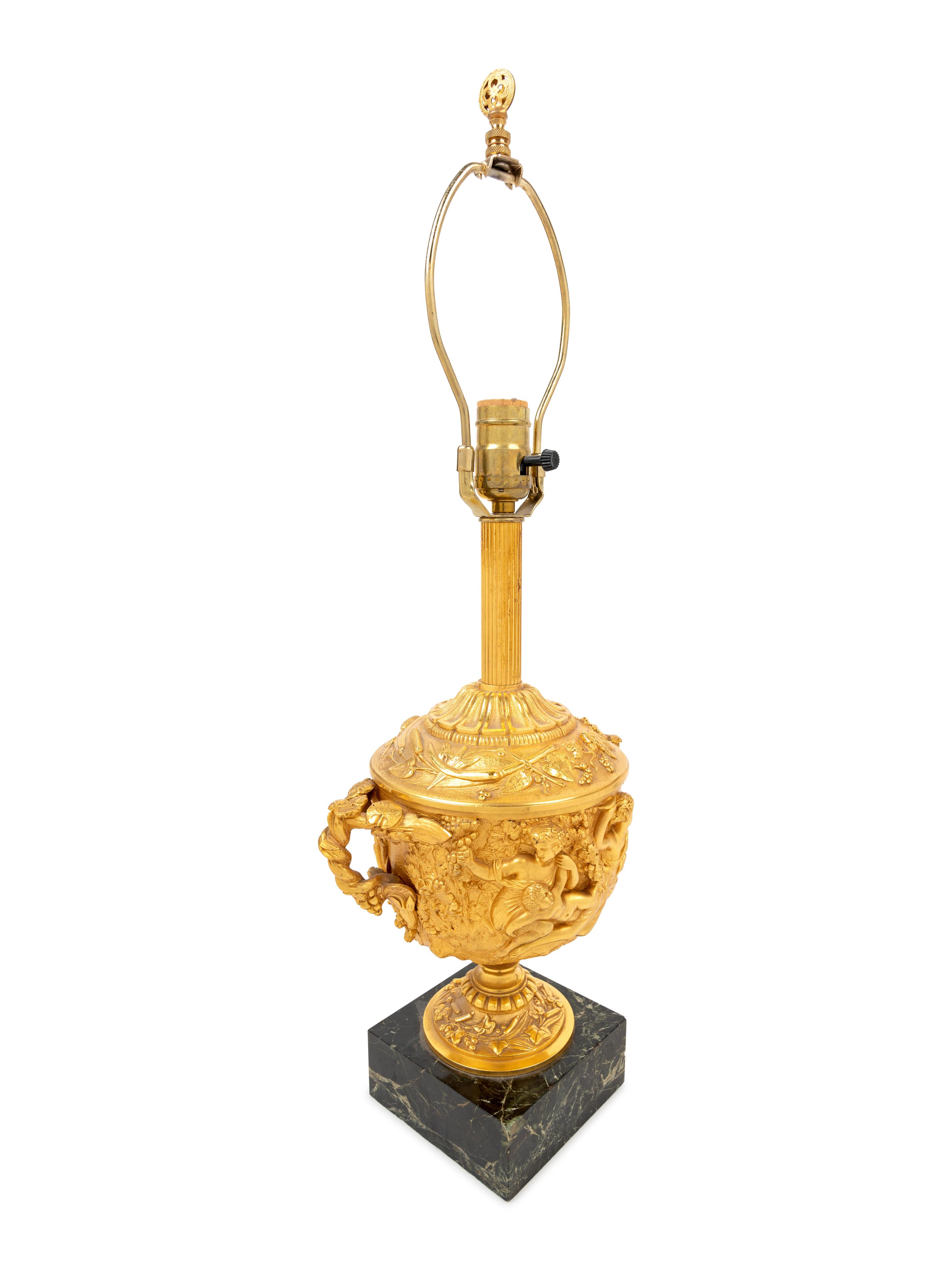 A Neoclassical Gilt Bronze Covered Urn