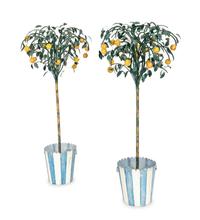 A Pair of Tole Peinte Models of Lemon Trees