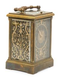 A French Gilt Repeating Carriage Clock