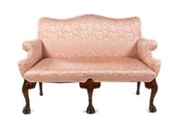 A George II Walnut Settee, Width 56 inches.