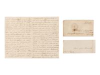 LINCOLN, Mary Todd (1818-1882). Autograph letter signed ("Mary Lincoln"), to Mrs. Sallie Rudd Alexander, with an envelope free-franked by Lincoln ("A. Lincoln"), Washington, D.C., 13 March 1864.