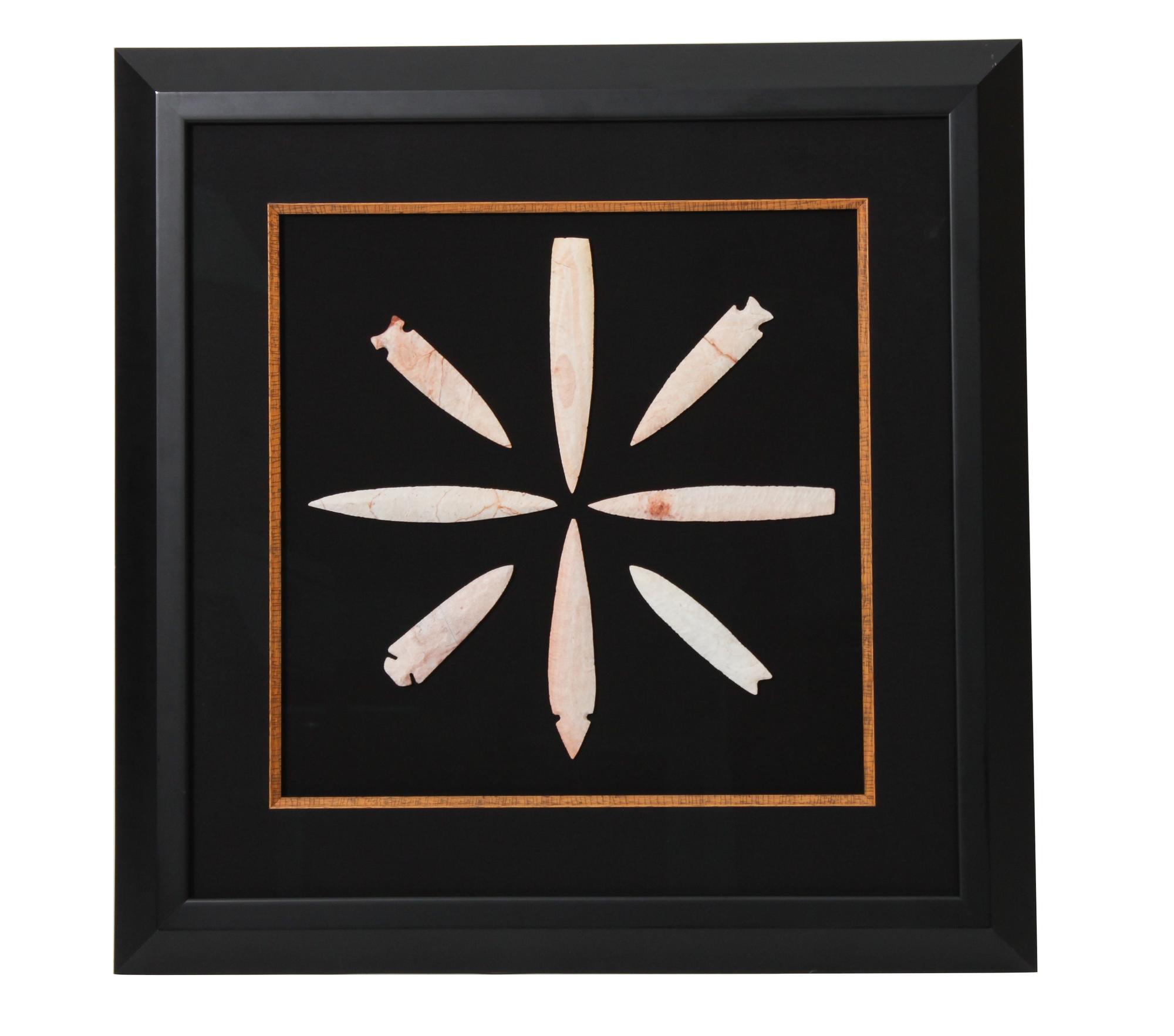 Four Framed Groups of Arrowheads Height 17 1/4 x width 17 1/4 inches (each)