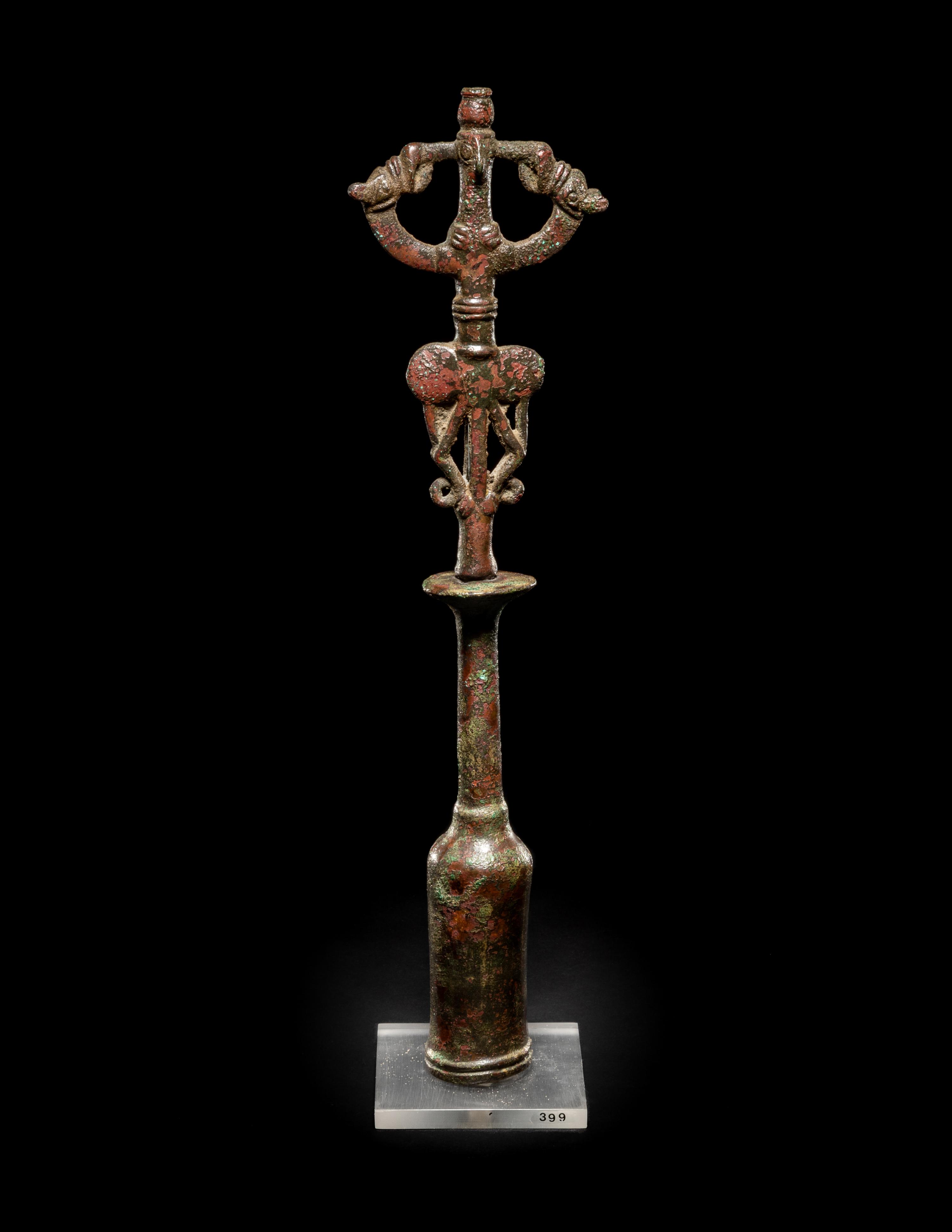 A Luristan Bronze Standard Finial with the Master of the Animals