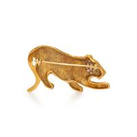 YELLOW GOLD AND DIAMOND TIGER BROOCH