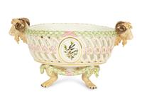 A Meissen Porcelain Footed Center Basket — 19th Century