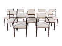 A Set of Ten Regency Style Dining Chairs