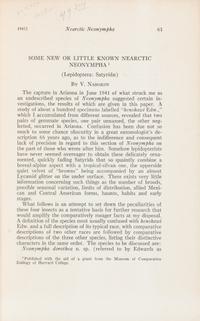 NABOKOV, Vladimir (1899-1977). "Some New or Little Known Nearctic Neonympha." Offprint from: Psyche, Vol.XLIX, Nos.3-4 (1942).