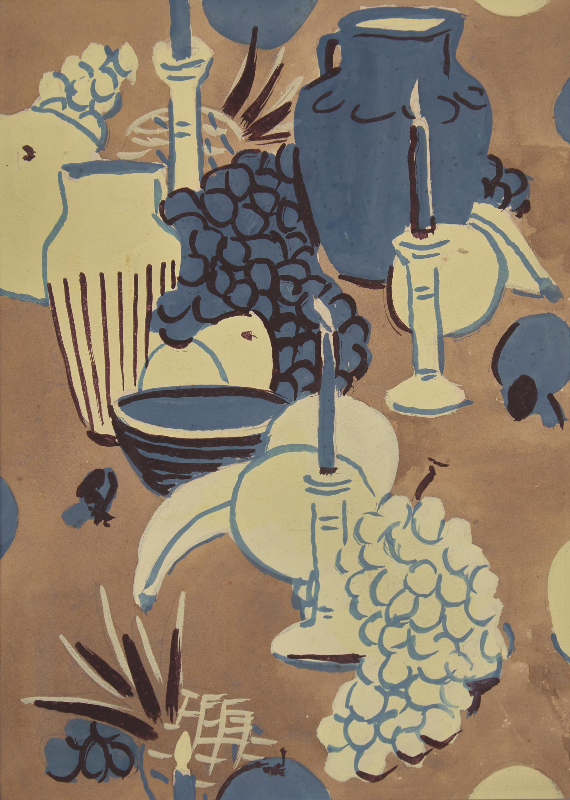 Four Studies for Designs: Leaf Pattern, Pine; Poplar; Festival, and Flower Pattern (4)