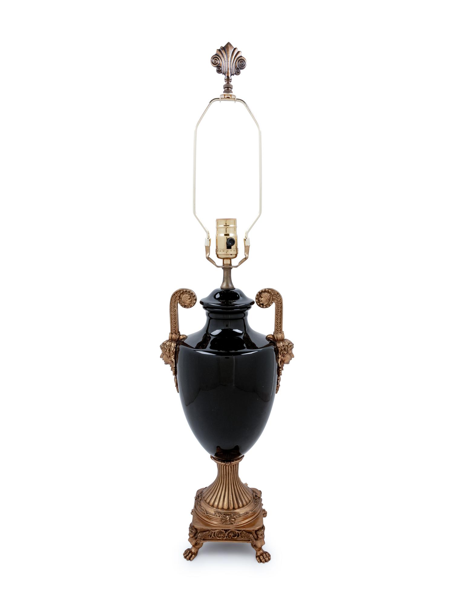 A Gilt Metal Mounted Urn-Form Table Lamp
