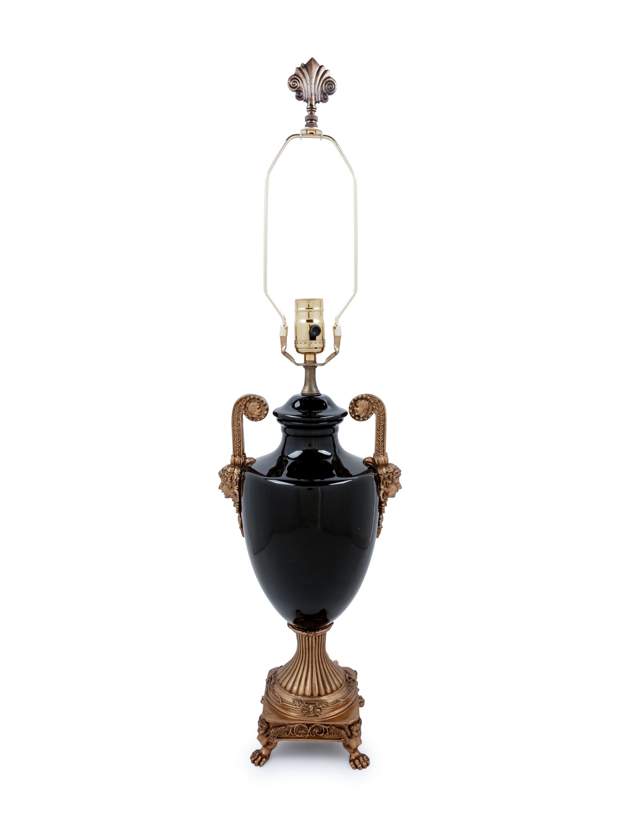 A Gilt Metal Mounted Urn-Form Table Lamp