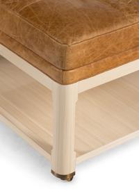 A Pair of Custom Leather-Upholstered Ottoman Tables Supplied by Jonas, New York