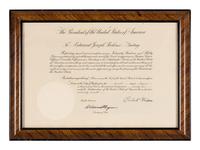 [PERKINS, Edward Joseph (1928-2020)]. A group of 9 documents or photographs by Presidents Nixon, Reagan, or Bush to Perkins, presumably with secretarial or facsimile signatures, including: