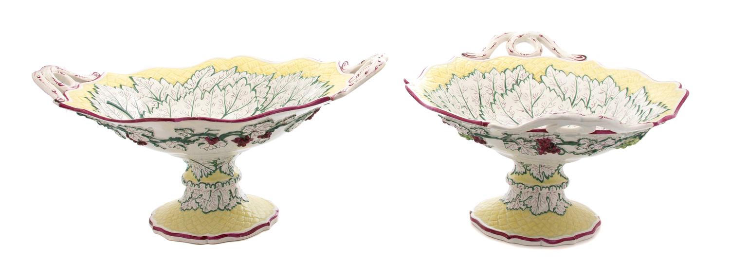 A Pair of Italian Cabbage-Form Compotes — 20TH CENTURY