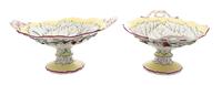 A Pair of Italian Cabbage-Form Compotes — 20TH CENTURY