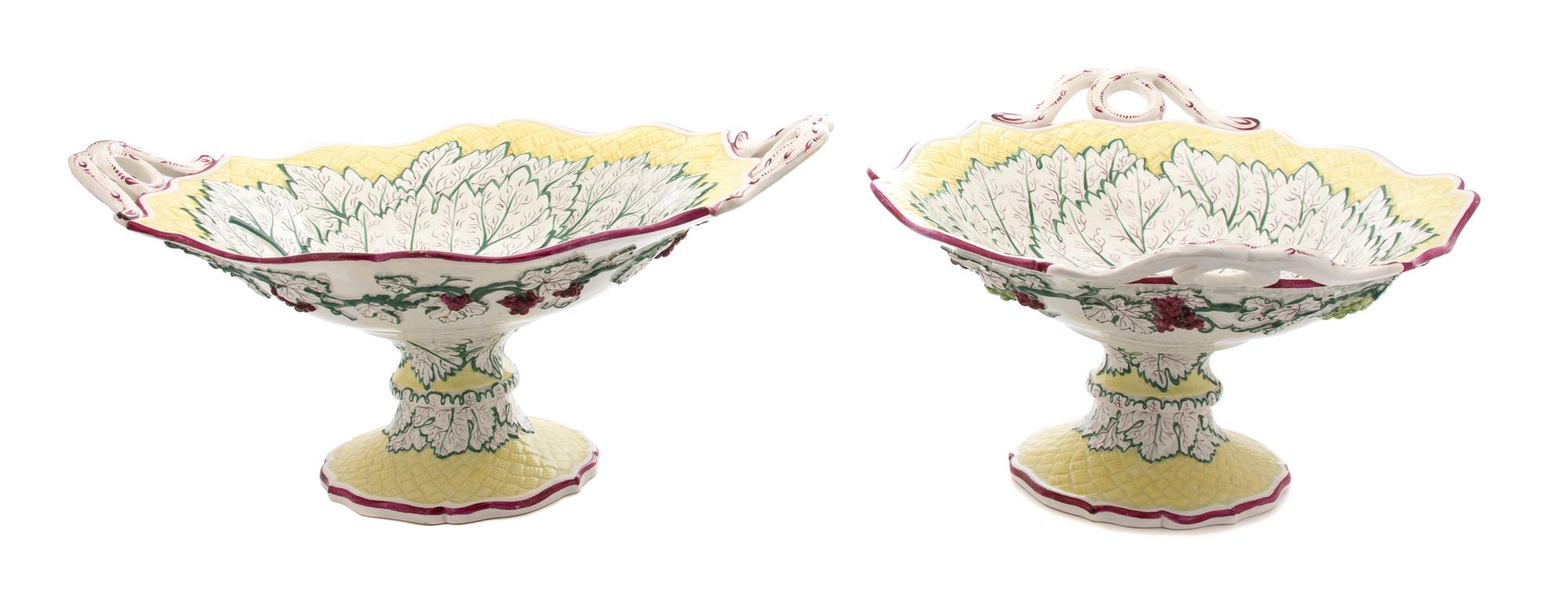 A Pair of Italian Cabbage-Form Compotes — 20TH CENTURY