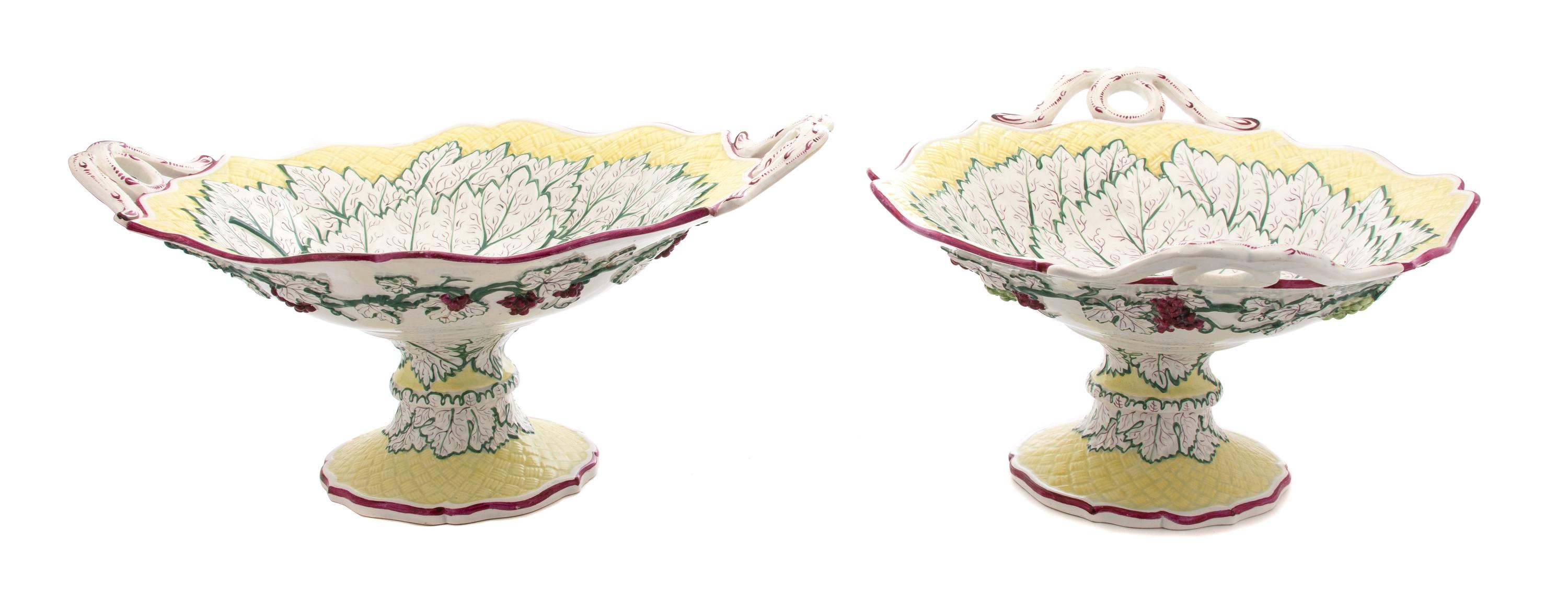 A Pair of Italian Cabbage-Form Compotes — 20TH CENTURY