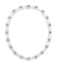 WHITE GOLD, DIAMOND, AND SAPPHIRE NECKLACE