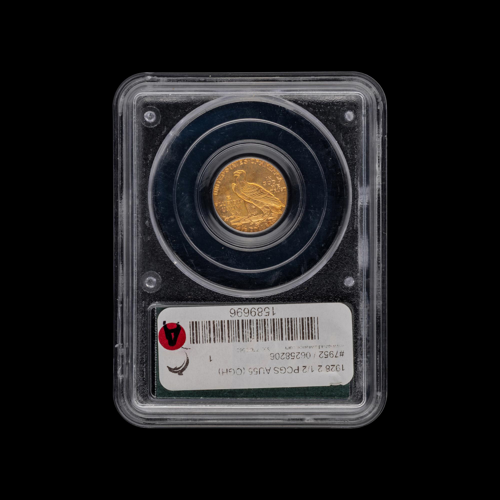 A 1928 Indian Head $2.50 Gold Coin (PCGS AU55]