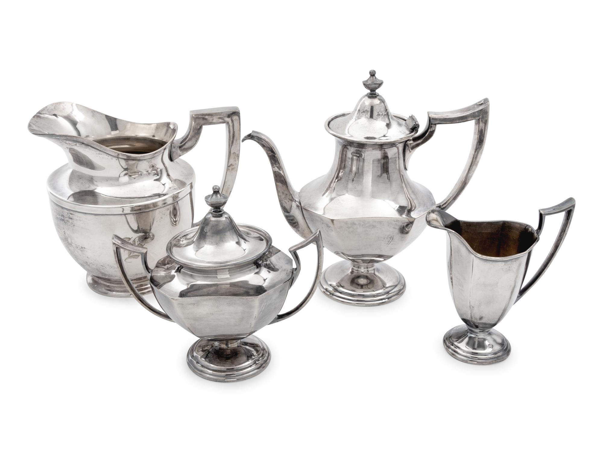 A Silver-Plate Partial Tea Service