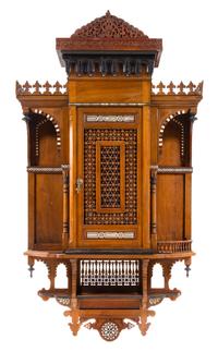 A Moorish Style Hanging Cabinet Height 55 x width 32 x depth 10 3/4 inches. — LATE 19TH CENTURY, WITH LATER ELEMENTS
