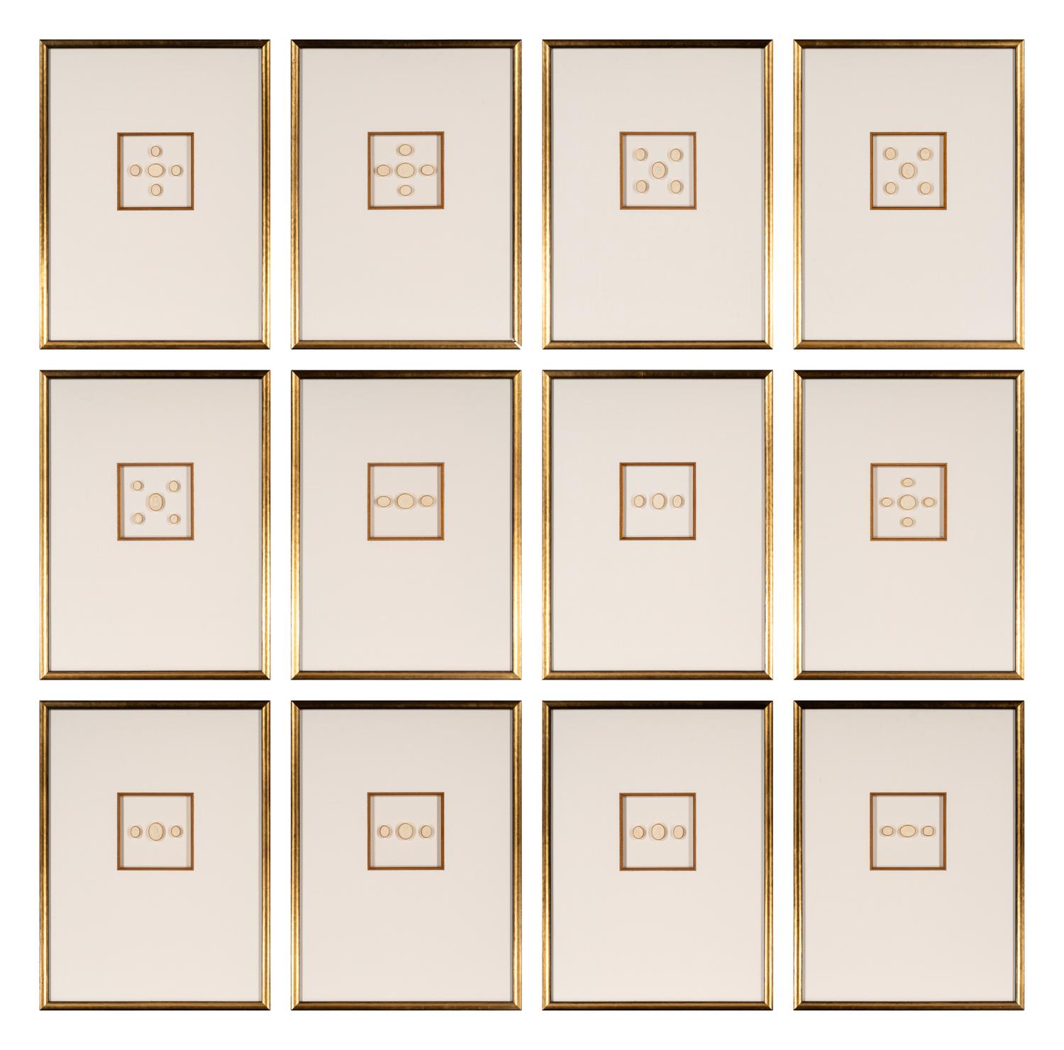 Twelve Framed Groups of Grand Tour Plaster Intaglios