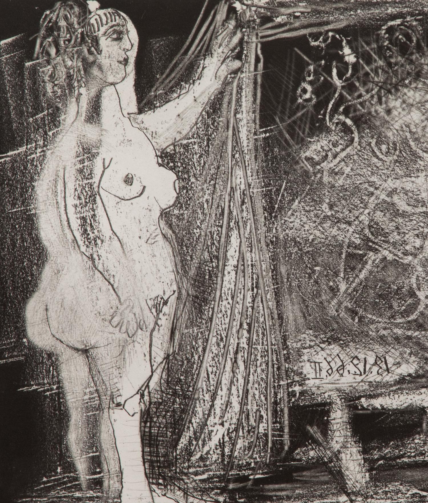 Dans l'atelier: modèle et deux amateurs , 1966