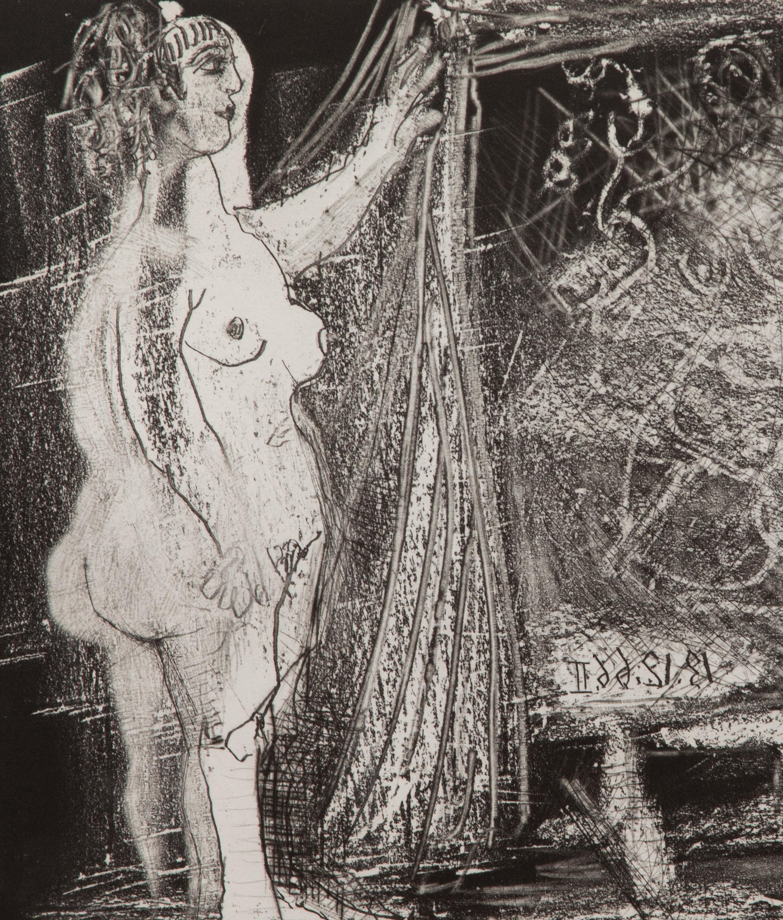 Dans l'atelier: modèle et deux amateurs , 1966