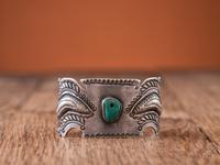Navajo Ingot Cuff Bracelet, with Drilled Turquoise Bead