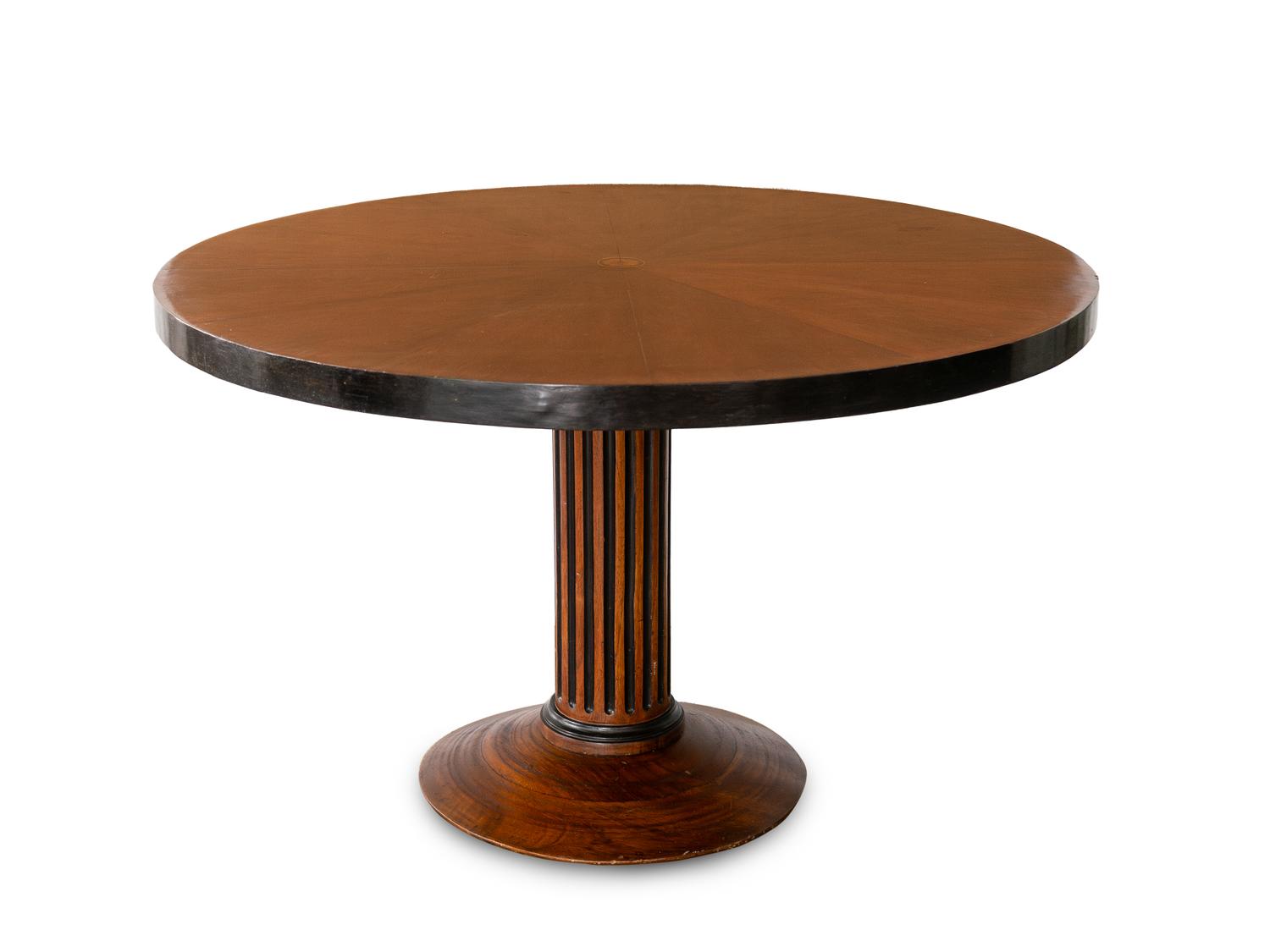 An English Marquetry Inlaid Parcel Ebonized Mahogany Center Table