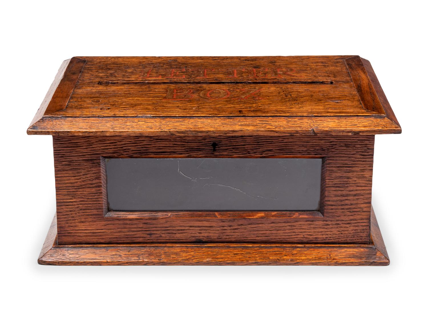 A Victorian Oak Letter Box