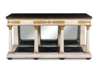 An Italian Neoclassical Painted and Parcel Gilt Marble-Top Console Table