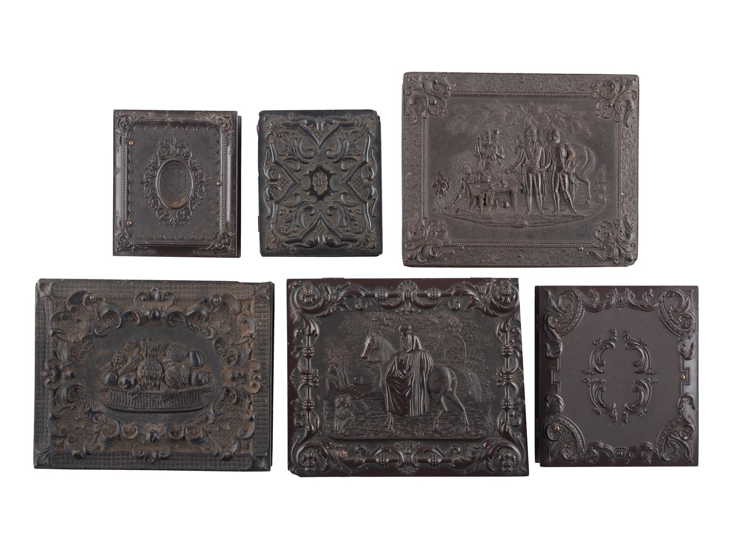 [EARLY PHOTOGRAPHY]. A group of 10 Union cases highlighted by half plate Washington Monument case and ninth plate glass window case.