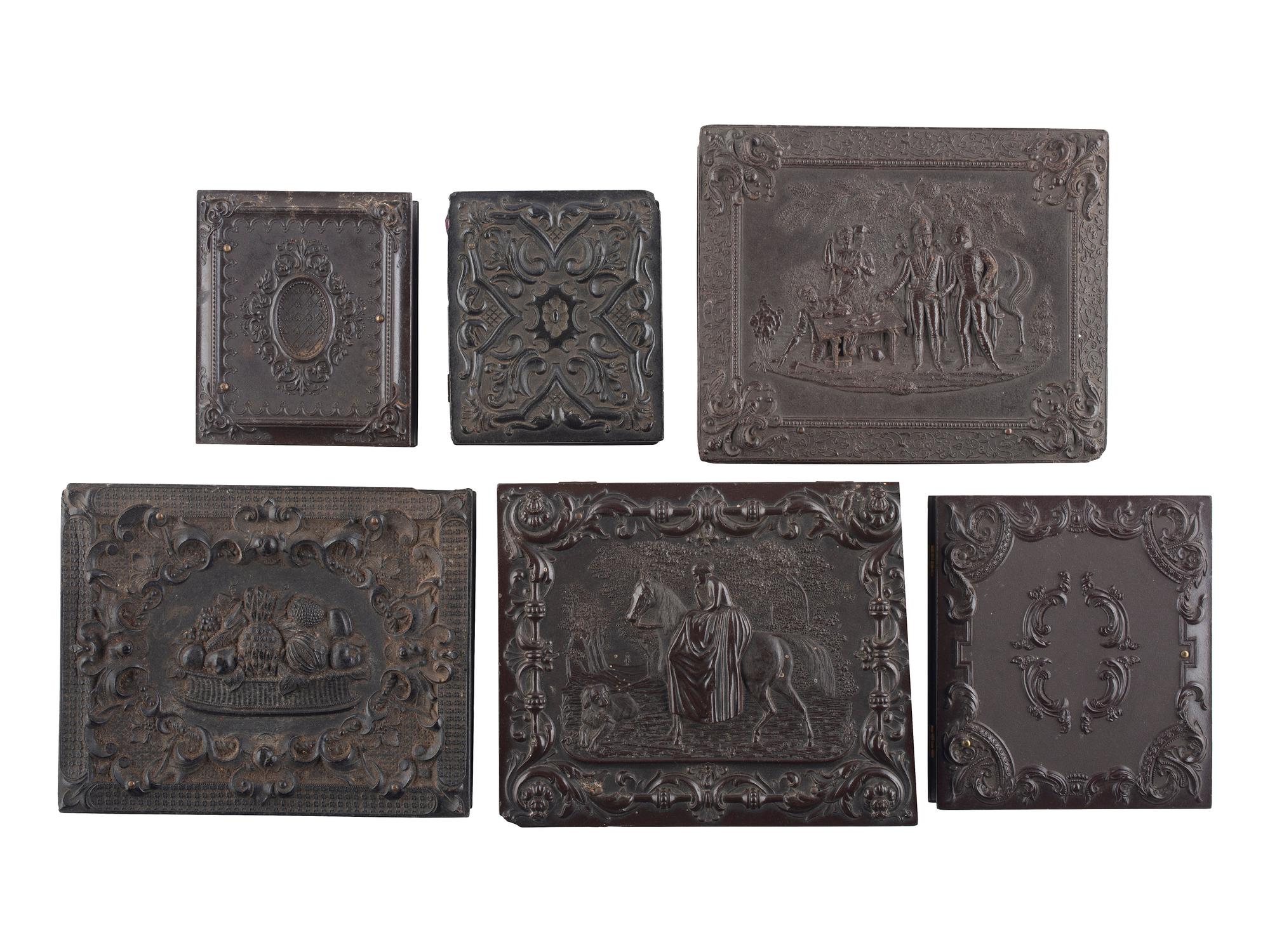 [EARLY PHOTOGRAPHY]. A group of 10 Union cases highlighted by half plate Washington Monument case and ninth plate glass window case.