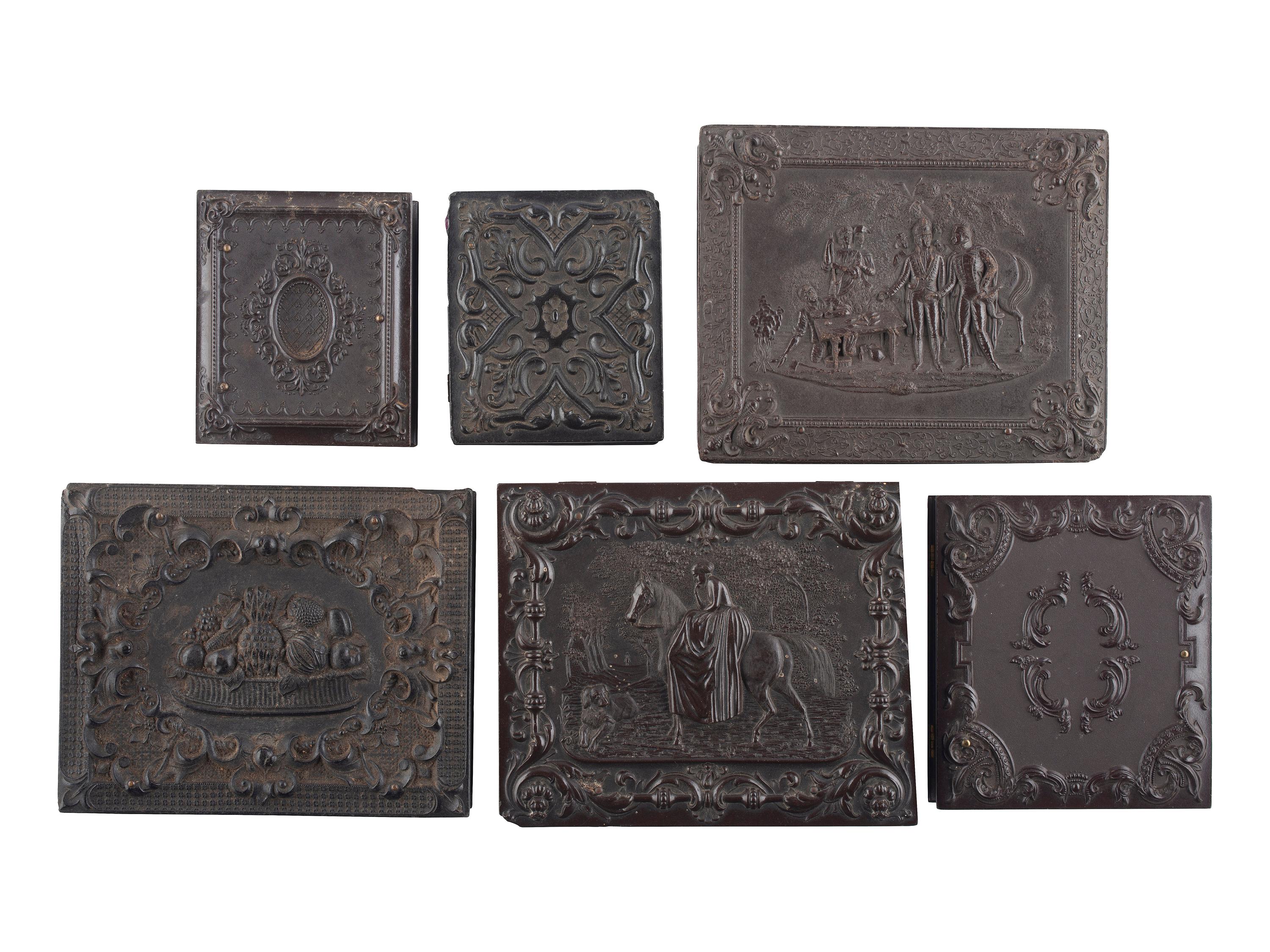 [EARLY PHOTOGRAPHY]. A group of 10 Union cases highlighted by half plate Washington Monument case and ninth plate glass window case.
