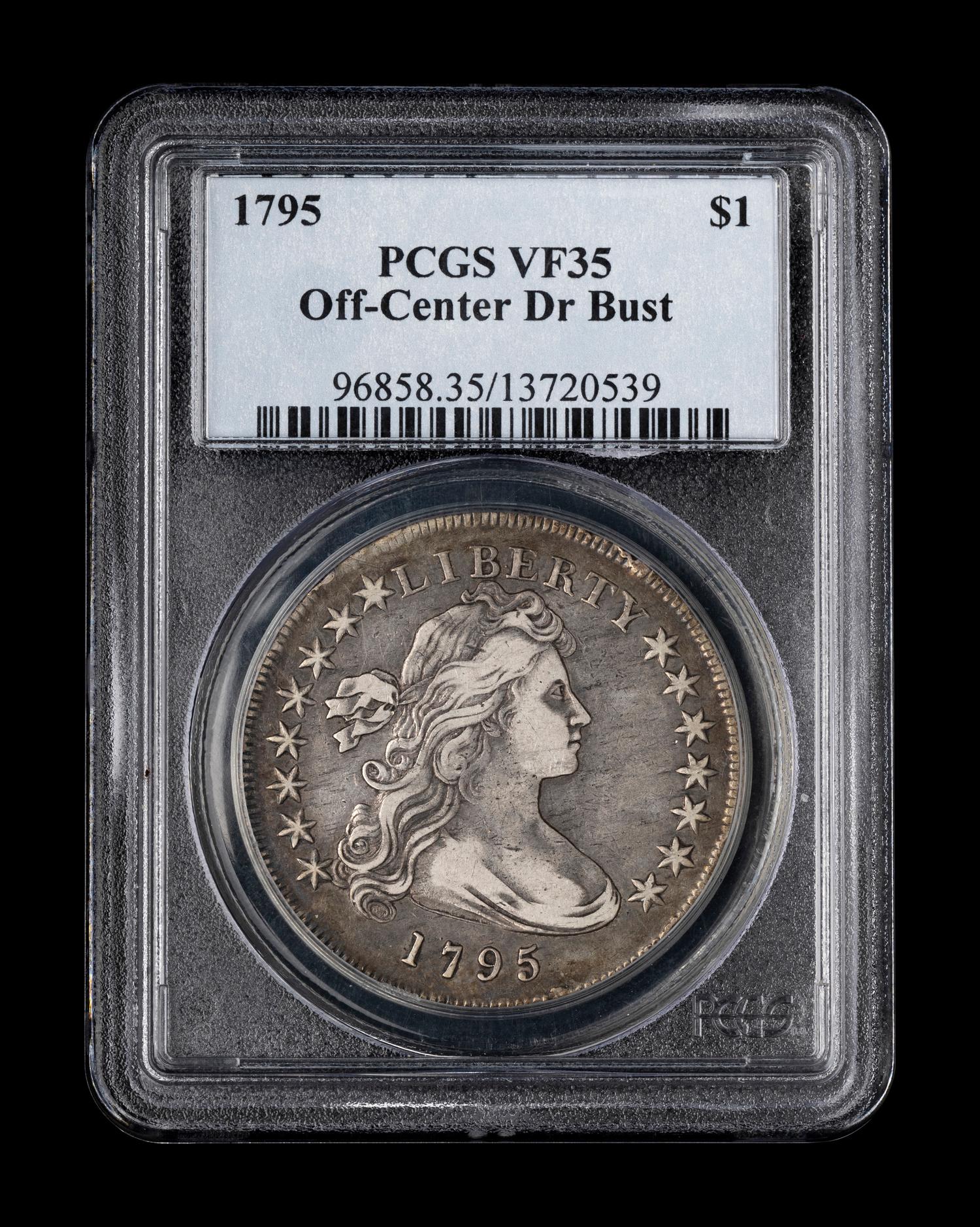 A 1795 Draped Bust: Off-Center $1 Coin (PCGS VF35)