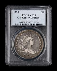 A 1795 Draped Bust: Off-Center $1 Coin (PCGS VF35)