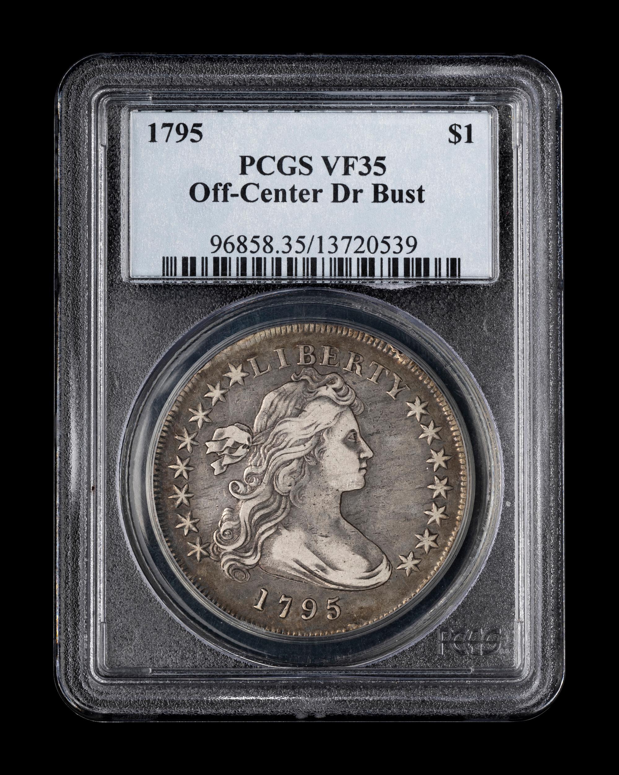 A 1795 Draped Bust: Off-Center $1 Coin (PCGS VF35)