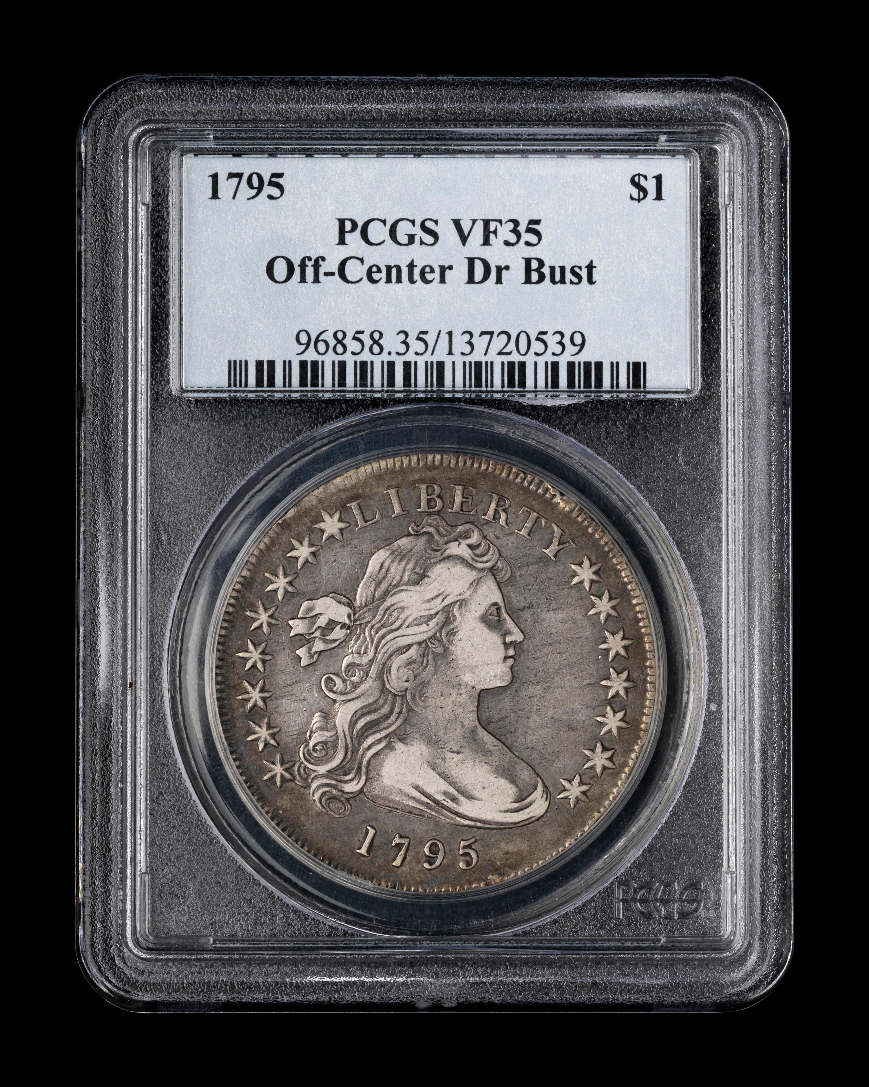 A 1795 Draped Bust: Off-Center $1 Coin (PCGS VF35)